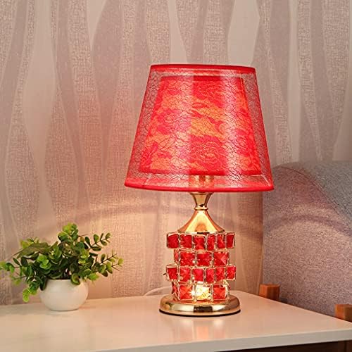 FKSDHDG מנורת שולחן קריסטל מנורת מיטה חדר שינה מנורת מיטה חתונה מזינה חמה מנורה אור חם