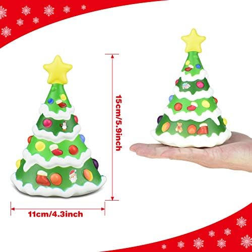 Alcoon 4 חבילה צעצועים לחג המולד Squishies רכה עולה איטי עולה ג'מבו סקוואשי קרם קרם ריחן הקלה על צעצועי יד עם סנטה
