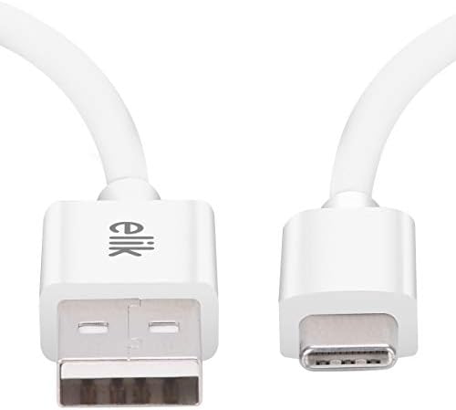 Elik usb סוג C כבל 3A טעינה מהירה USB-C ל- USB-A כבל זכר 3.6ft תואם לבן עם פיקסל Google, Samsung Galaxy S10/S9/S9+/S8/S8+/Note