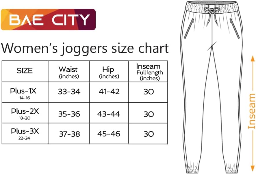 Bae City נשים פלוס גודל גודל רך רך עם מכנסי טרנינג פעילים בכיס טרקלין אימון