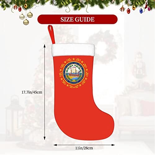 QG ZZX ניו המפשייר דגל חג המולד גרבי חג המולד גרביים אח תלויה גרב 18 אינץ 'קישוט חג