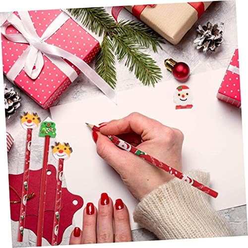 Stobok עיפרון חג המולד מחק ילדים מתנות גרב גרביים לילדים עפרונות 6 יחידות חג המולד מסיבת חג המולד עטים חג המולד מתנה