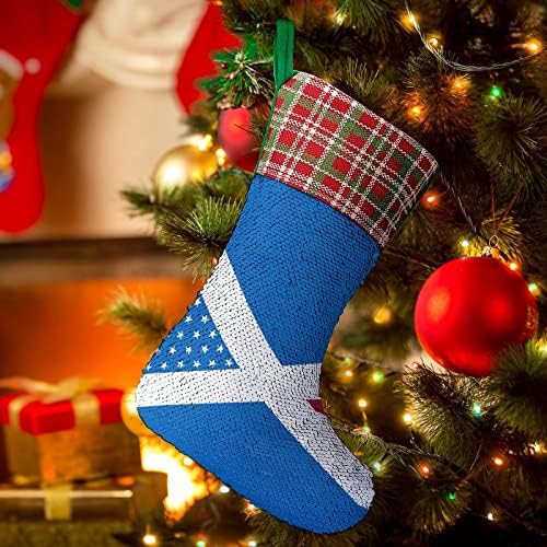סקוטלנד ארהב דגל מערבב נצנץ מגרש חג מולד קיר מבריק קישוטים לקישוטים למסיבת חג עץ חג המולד