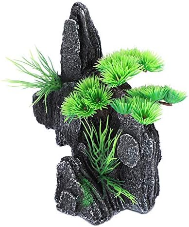 קישוטי אקווריום אקווריום סימולציה מלאכותית נוף להרים קישוט אבן מיכל דגים קישוטי גינון עם צמחים קטנים