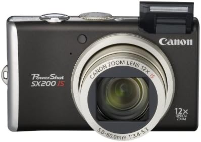 Canon PowerShot SX200IS מצלמה דיגיטלית 12 מגה פיקסל עם תמונה אופטית של 12x זווית רחבה זום מיוצב זום ו- 3.0 אינץ