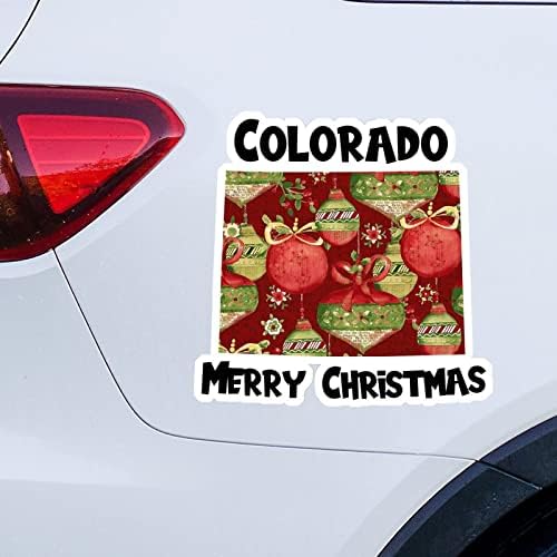 קולורדו מדינת בית מדבקות חג המולד עכברים חג המולד בקולורדו מפת מכונית מדבקות קישור חג המולד מדבקות ויניל מדבקות