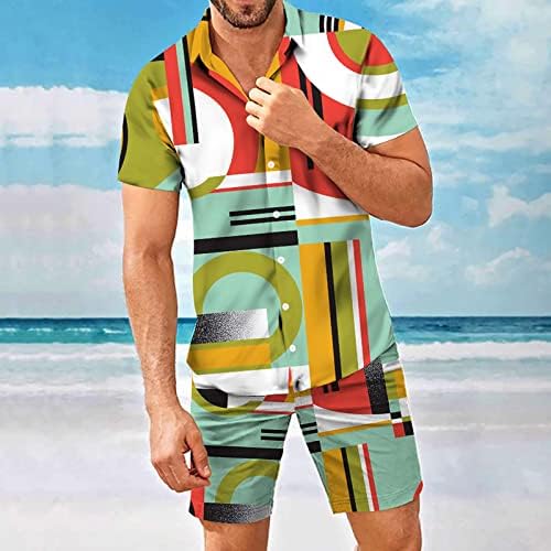 חולצה הוואי של 4 ז'הוזי ותלבושות חופשה קצרות של שני חלקים מגדירה כפתור מזדמן במורד חליפות פרחים חוף חליפות פרחוניות טרופיות