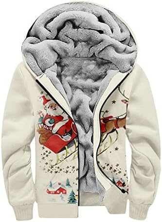 מעילי ymosrh לגברים הדפסה מזדמנת סוודר רוכסן שרוול ארוך סוודר כותנה עבה חליפת חורף חורף ז'קט קל משקל