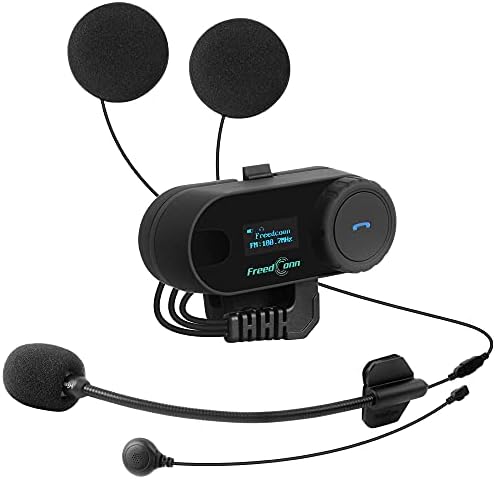 FreedConn Motocycle Headet עמיד למים אוזניות Bluetooth אלחוטיות TCOM-SC; /מסך LCD/FM רדיו/800M אינטרקום/2 רוכבים