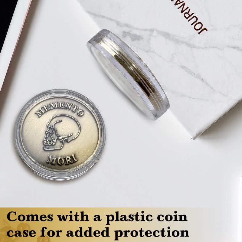 חנות סטואית בבריטניה Memento Mori Coin, Momento Mori Coin לתרגול סטואי יומיומי, מרקוס אורליוס מטבע סטואי, פליז