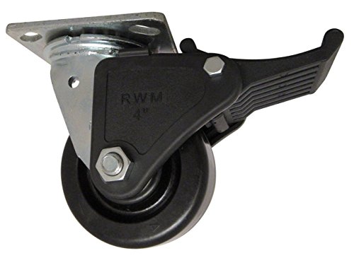 גלגלים של גלגלים של RWM 46 סדרת צלחת, מסתובב עם בלם ניילון מגע פנים, גלגל פנולי, מיסב גלילה, קיבולת של 1000 קילוגרמים,