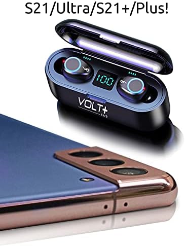 Volt Plus Tech Wireless V5.0 Bluetooth אוזניות תואמות לתצוגת LED של Realme GT2 Pro, MIC 8D BASS IPX7 אטום/אטום זיעה