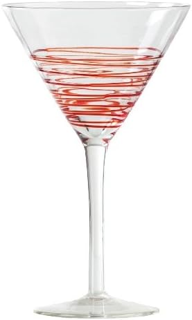Shiraleah Mykonos Martini Glass, ברור ואדום