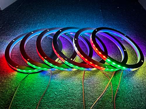 6 יחידות 15 רמקול LED רמקול רמקול אורות טבעת דקורטיבית ערכת אור דקורטיבי צבע חלום סדרת זרימה + RGB טבעת טבעת אור קואקסיאלית
