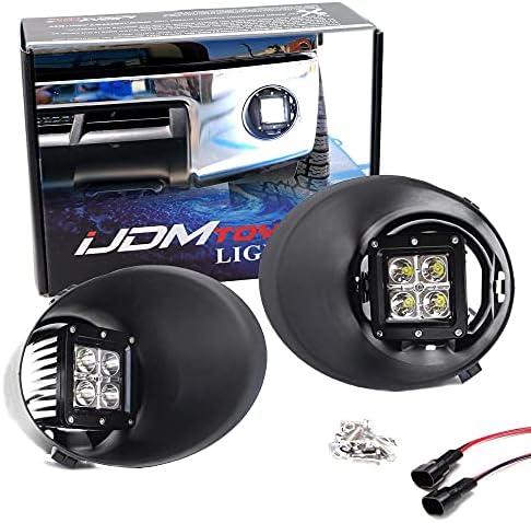 IJDMTOY LED תרמיל אור ערפל ערפל ערפל תואם לשנת 2007-13 טויוטה טונדרה טרום-LCI, כולל קוביות LED של CREE גבוהות