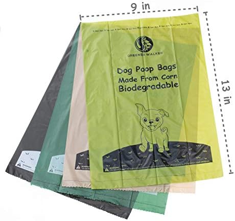 שקיות קקי ווקר ירוקות יותר לפסולת כלבים -360 שקיות, עבה במיוחד חזק הוכחת דליפה שקיות פסולת כלבים מתכלות