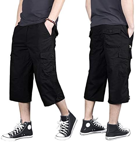 מגניבית גברים של קאפרי מכנסיים קצרים מטען מזדמן טיולים צבאי טקטי מתחת לברך מכנסיים קצרים 3/4 מכנסיים קצרים