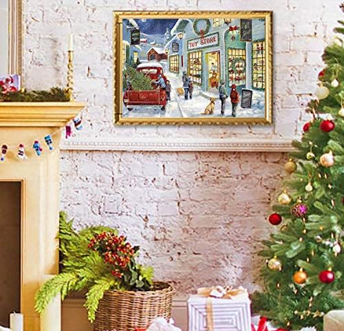 ערכות ציור יהלום לחג המולד, ערכת אמנות יהלומי חורף למבוגרים מקדחה עגולה מלאה, צבע עם יהלום למתנה, עיצוב קיר