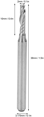 5 יחידות טונגסטן פלדה ספירלה קצה קצה חליל יחיד כלי חותך טחון ספירלה 3.175x2x10x38 ממ נתב ספירלה מקצועי