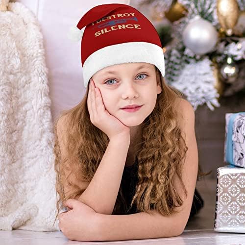 אני להרוס שתיקה חצוצרת קטיפה חג המולד כובע שובב ונחמד סנטה כובעי עם קטיפה ברים ונוחות אוניית חג המולד קישוט