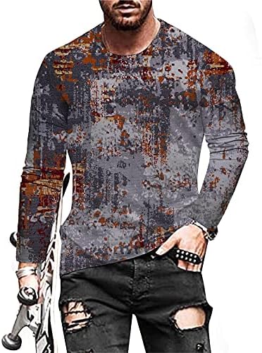 חולצת טריקו של חולצות סתיו של גברים רחוב שרוול דיגיטלי חולצת טריק