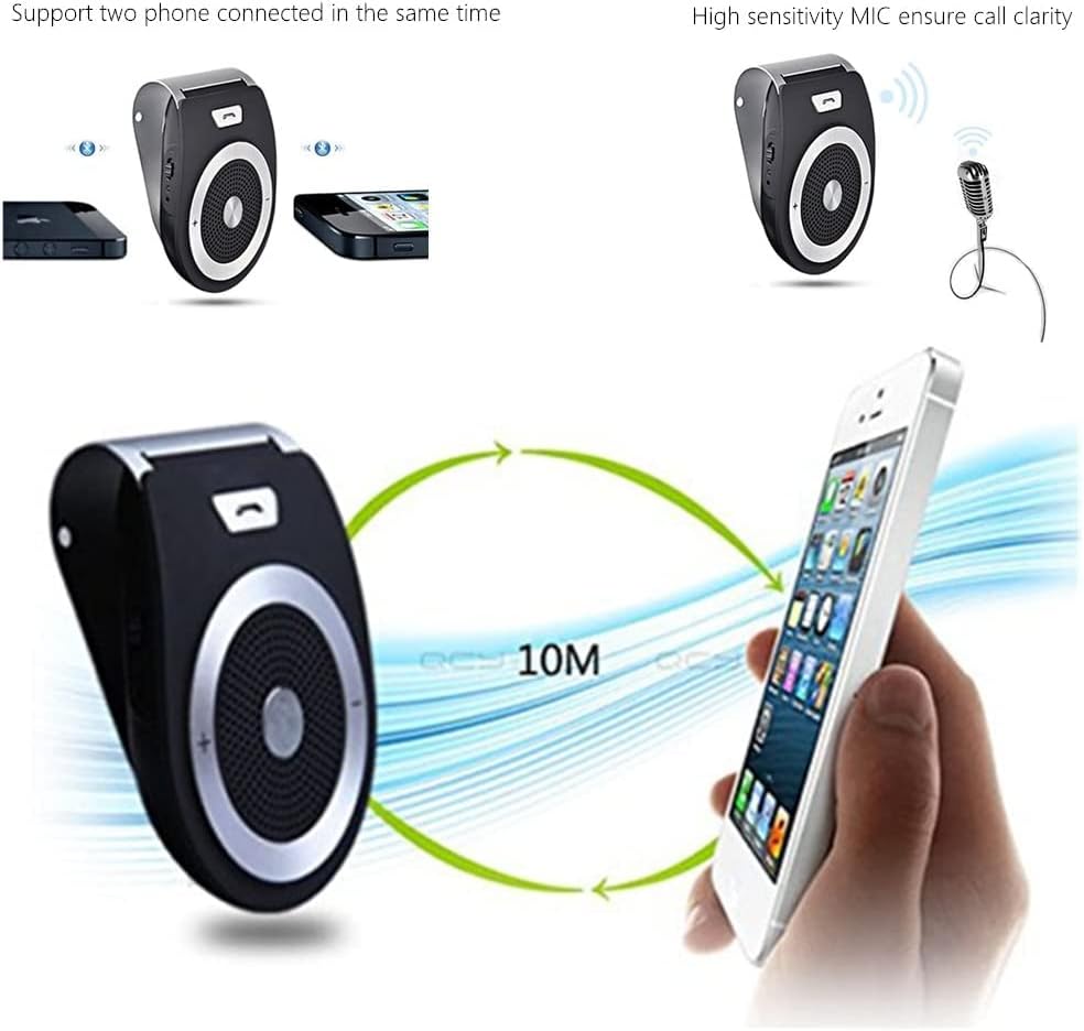 אלחוטי Bluetooth Sun Visor ידיים חינם רמקול רמקול טלפון רמקול טלפון רמקול מדבר