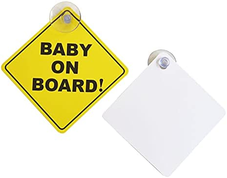 מדבקת תינוק על סיפונה למכוניות 2 יחידות, תינוק על סימני אזהרה עם כוסות יניקה, עמידים וחזקים ללא שאריות