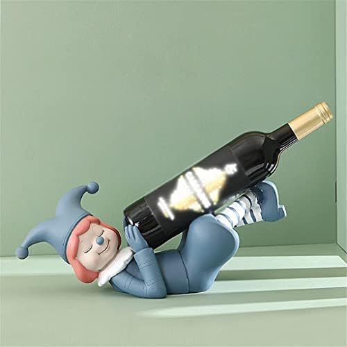 BMFHO ליצן אלכוהולי יין מדף יין דקורטיבי פסל פסל בקבוק יין מתלה בבר בר קישוט קלטות כלי שולחן (צבע: A, גודל
