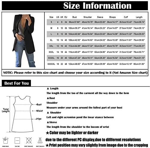 נשים אוברמאליות מוצקות כיסים קדמיים פתוחים קרדיגן חליפה רשמית מעיל חולצה שרוול ארוך