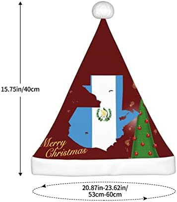 דגל המפה של גואטמלה מצחיק מבוגרים קטיפה סנטה כובע חג המולד כובע לנשים & מגבר; גברים חג המולד חג כובע