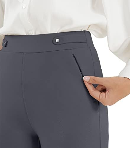 מכנסי שמלת יוגה לנשים Afitne מכנסי עבודה נמתחים מכנסי עבודה משרד עסקים מכנסיים מזדמנים עם כיסי רוכסן