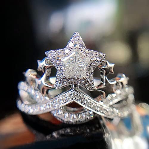 נשים טבעת אופנה מוארת אור יוקרה טבעת יהלום מדומה לנשים
