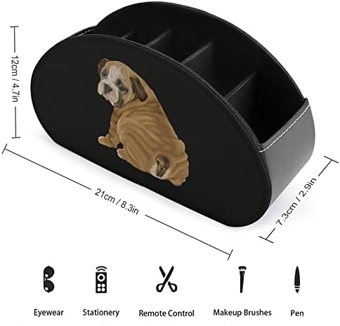 חמוד Shar Pei הדפסת כלבים טלוויזיה מארגן מרחוק מחזיקי בקרת קופסאות עור PU 5 תאים מיכל אחסון