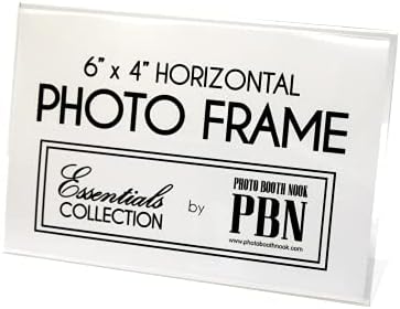 מסגרת תמונה אקרילית של Photo Booth - הדפסים ושלטים מלוכסנים, עמדת תצוגת שולחן שולחן זוויתית ברורה - דש גב רחב, בסיס יציב