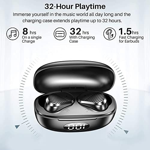 אוזניות אוזניות אלחוטיות 50h אוזניות Bluetooth עם מארז טעינה אלחוטית IPX8 ניצני אוזניים אטומים למים אוזניות אוזניות