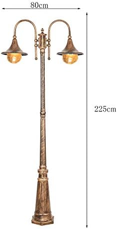 TQXDD Vintage 1.95m2.25m2.50 ממ חיים גבוהים מנורת עמוד מסורתית של ויקטוריה 2 קלות אורות אקריליות פנס גן פנס מסורתי חיצוני