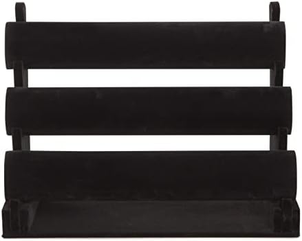3 שכבה שחור קטיפה תכשיטי תצוגה עבור צמידים, שרשראות, צמיד, צמיד מציג למכירה, אביזרי ארגונית סטנד עבור שידה, יהירות