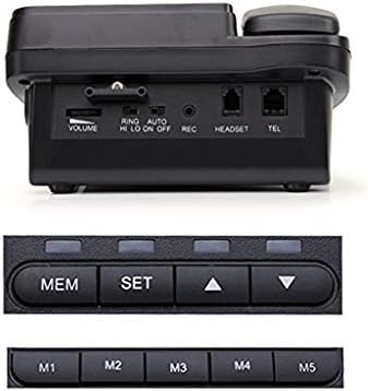 PDGJG טלפון שולחני שחור, טלפון חוט, עם טלפון רמקול, קיר שולחן טלפוני גדול כפתור רכוב עם שחור