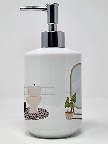 אוצרות קרוליין 5781 סבון בולמסטיף באמבטיה מתקן לסבון קרמי, מתקן לסבון ידיים בקבוקי משאבה למטבח בחדר האמבטיה, מיכל סבון