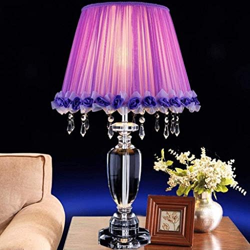 מנורת שולחן קריסטל של WSSBK, מנורת שולחן קריסטל רומנטית, מנורת שולחן חדר שינה של וילה מסוגננת, מנורת שולחן ביתית