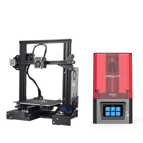 Creality Ender 3 מדפסת תלת מימדית ו- Creality Halot One Shotin Printer 3D