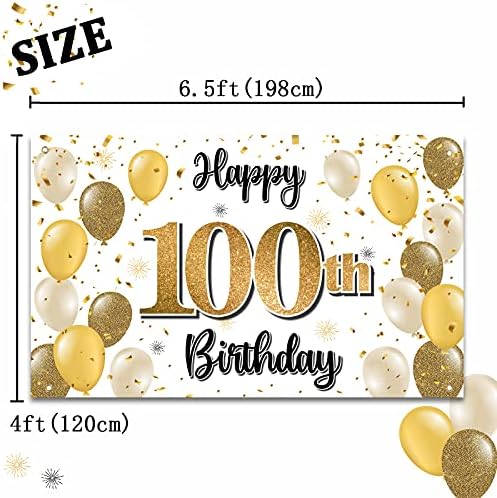 לאסקייר יום הולדת 100 שמח באנר גדול-לחיים עד 100 שנה יום הולדת בית צילום קיר רקע, קישוטים למסיבת יום הולדת 100.