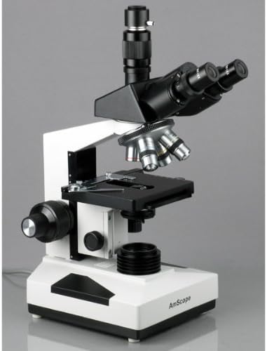 אמסקופ ט490 א-5מיקרוסקופ טרינוקולרי מורכב דיגיטלי, עיניות 10 ו-16, הגדלה 40-1600, ברייטפילד, תאורת הלוגן, מעבה אבה, שלב מכני