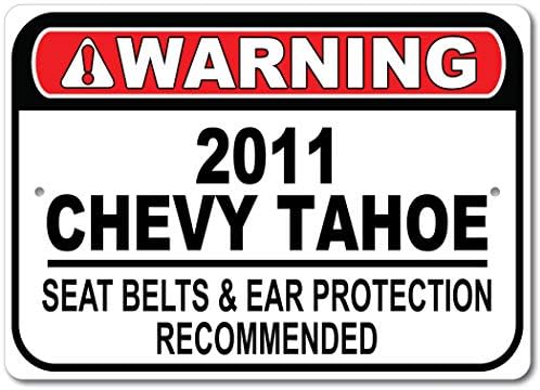 2011 11 חגורת בטיחות שברולט טאהו מומלצת שלט רכב מהיר, שלט מוסך מתכת, עיצוב קיר, שלט מכונית GM - 10x14 אינץ '