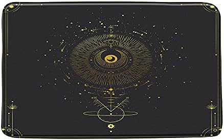 גלגל המזלות קונסטליישן אמבט מחצלת שלבי ירח שמש כוכב בציר חריטה סגנון בוהו שמש מערכת כוכבי לכת שחור מיקרופייבר זיכרון קצף עיצוב