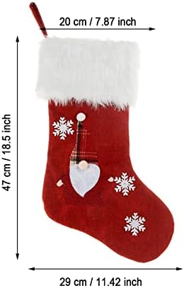 גרבי חג המולד בד גרבי חג המולד וגרביים תלויים לחג המולד לקישוט המסיבות וקריקטורה חג המולד אדום סט אדום שנת שנת