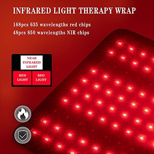 מחצלת גלישת ליפו חגורת מותניים לטיפול באור אדום של ספורגובה, 635/850 ננומטר גוף טיפול באור אינפרא אדום לשימוש ביתי לשרירים