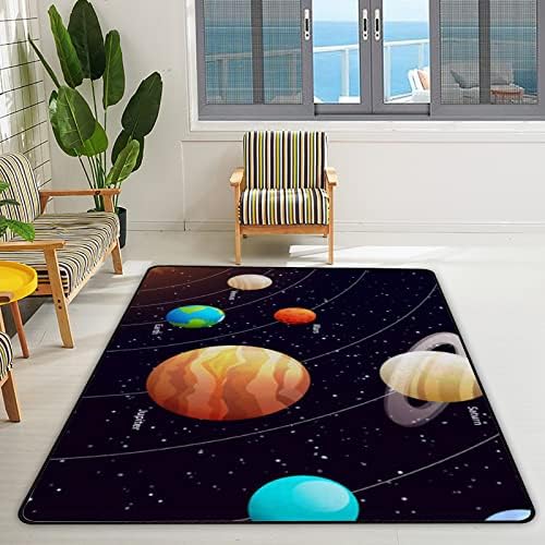 Xollar 80 x 58 בשטיחים גדולים של ילדים שטיחים במערכת השמש כוכבי לכת משתלה רכה שטיח פליימאט לתינוקות לחדר מגורים לחדר