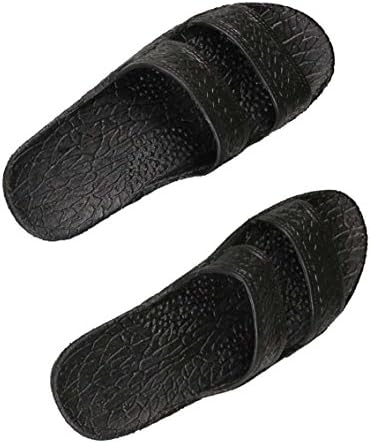 שחור גומי שקופיות סנדל נעל, נוח להחליק על, הוואי יוניסקס שחור סנדלי