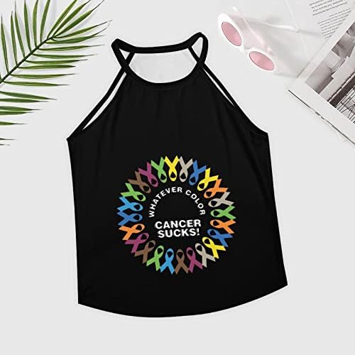 מבאס סרטן להילחם סרטן סרטי נשים של צוות צוואר שרוולים אפוד קיץ גופיות מקרית חוף יוגה חולצות